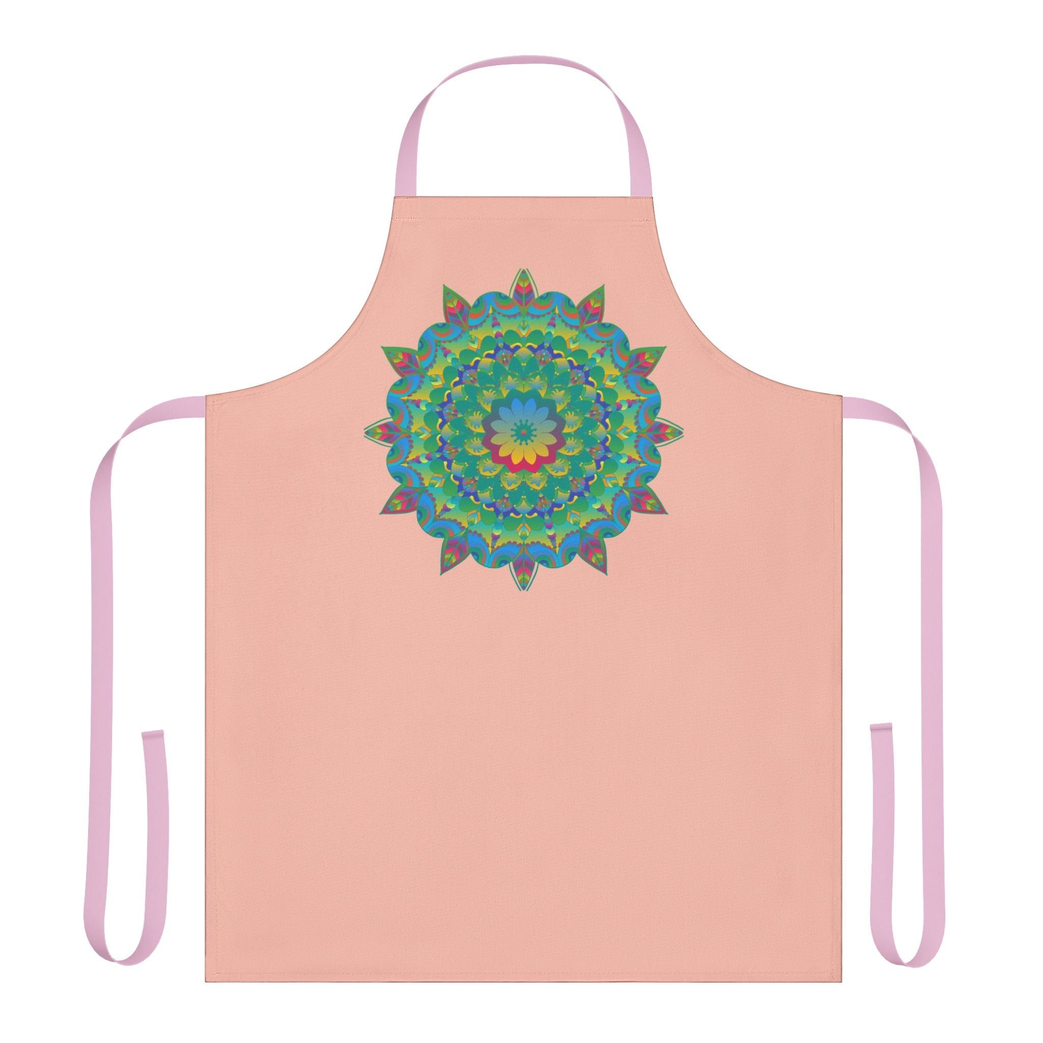 Peach Mandala Apron - Hand - Drawn Art Kitchen All Over Prints - Blululi