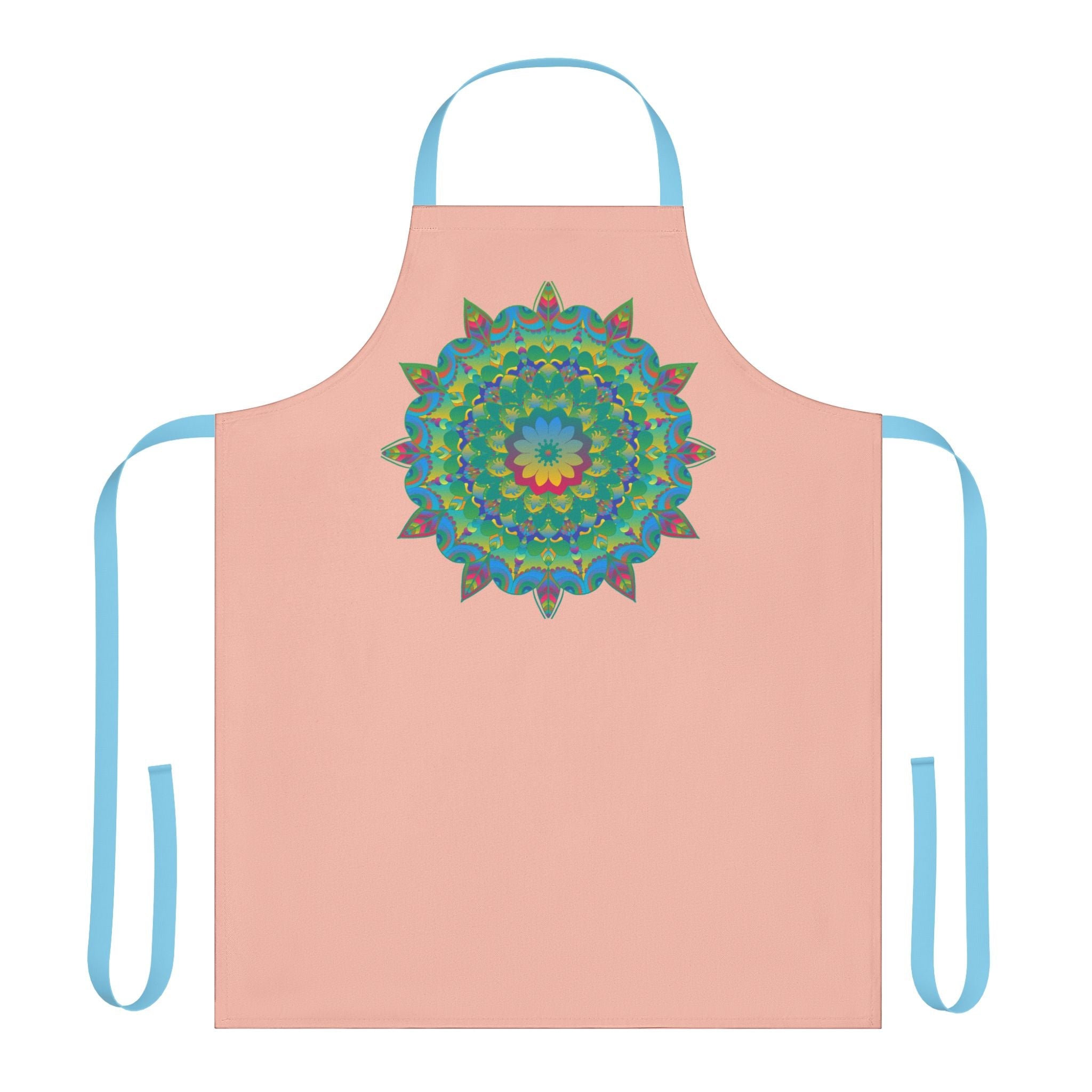 Peach Mandala Apron - Hand - Drawn Art Kitchen All Over Prints - Blululi