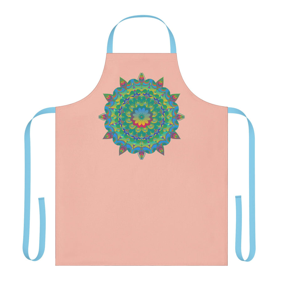 Peach Mandala Apron - Hand - Drawn Art Kitchen All Over Prints - Blululi