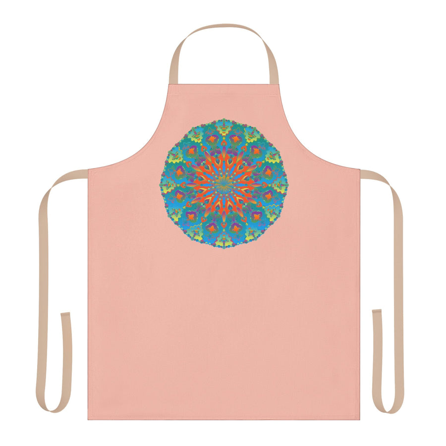 Peach Mandala Apron - Hand Drawn Art Kitchen Decor All Over Prints - Blululi