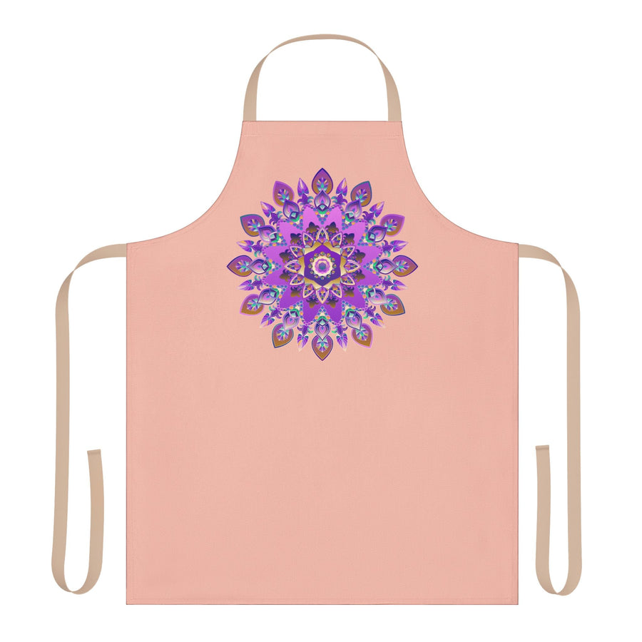 Peach Mandala Apron - Purple, Pink, Gold Art All Over Prints - Blululi