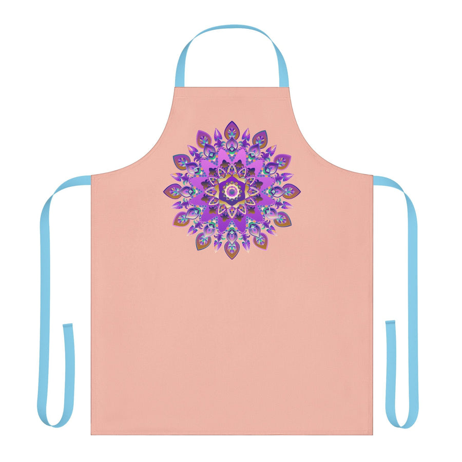 Peach Mandala Apron - Purple, Pink, Gold Art All Over Prints - Blululi