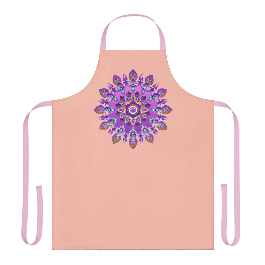 Peach Mandala Apron - Purple, Pink, Gold Art All Over Prints - Blululi