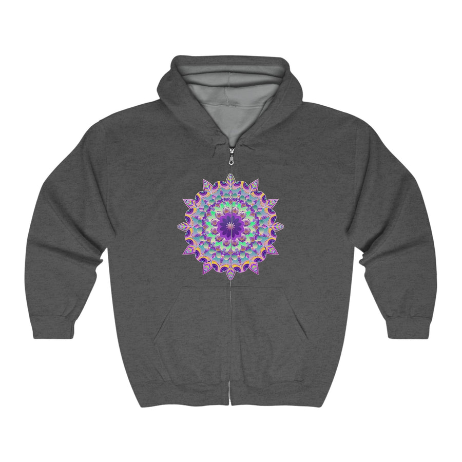 Psychedelic Mandala Hoodie - Purple Flower Hoodie - Blululi