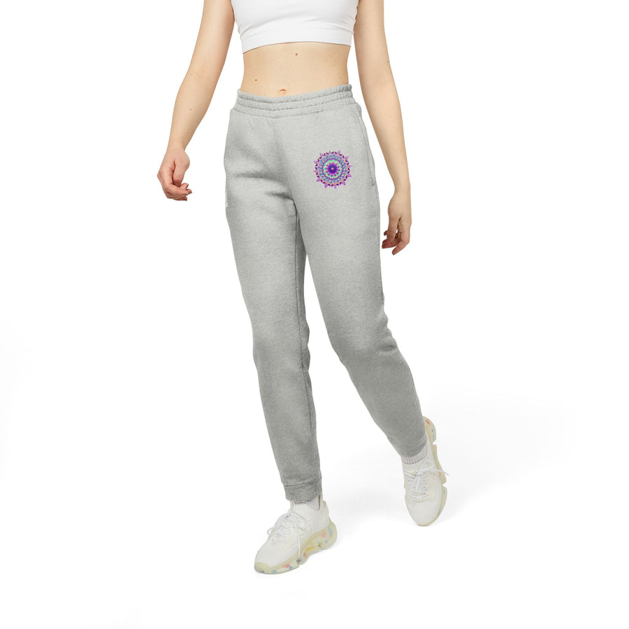 Purple Mandala Adidas Fleece Joggers Trousers - Blululi