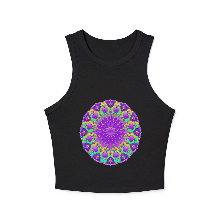 Purple Mandala Racerback Tank Top - Yoga & Boho Tank Top - Blululi
