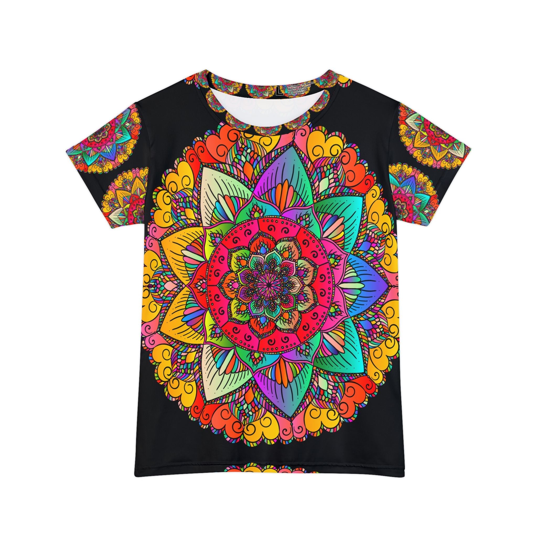 Rainbow Mandala Women's Short Sleeve T-Shirt All Over Prints - Blululi