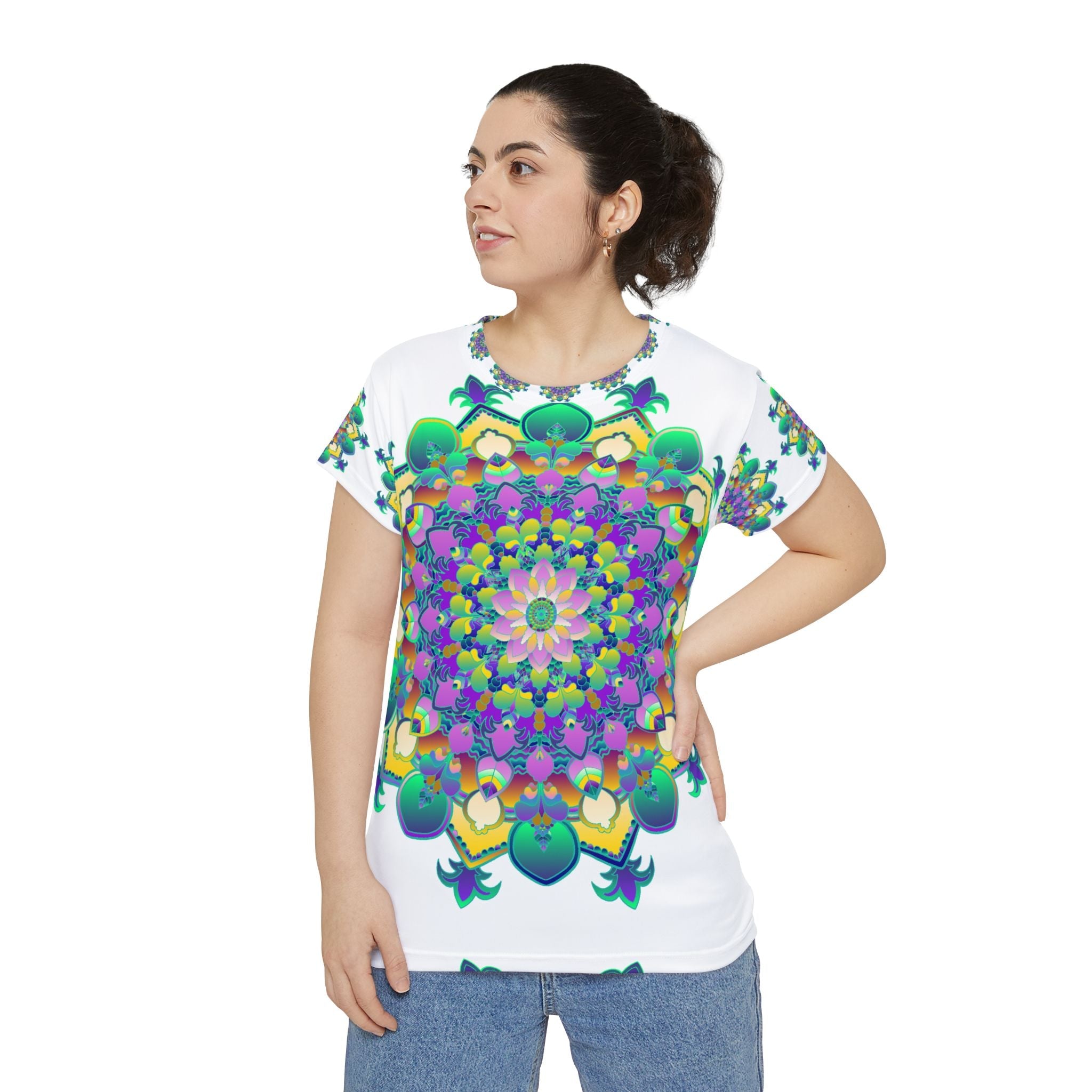 Rainbow Mandala Women's T-Shirt - Boho Vibes All Over Prints - Blululi