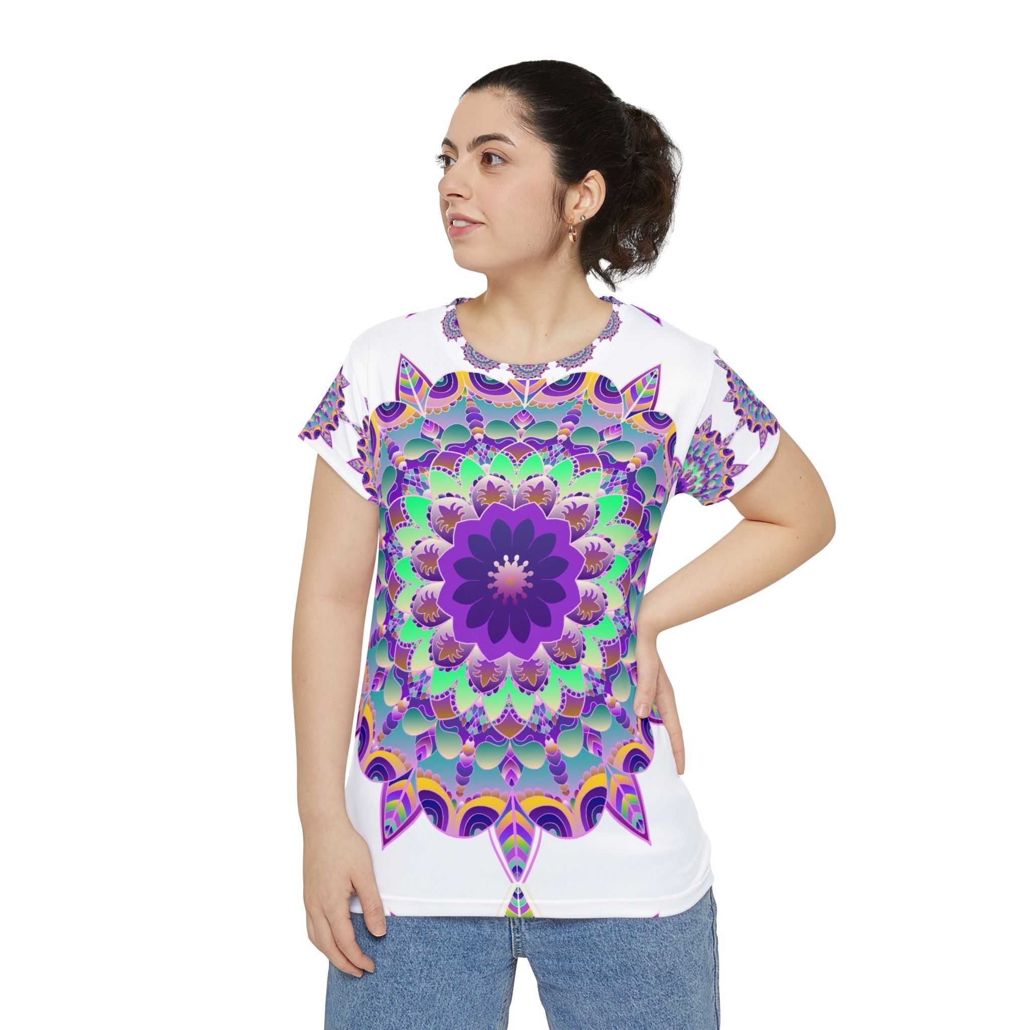 Rainbow Mandala Women's T-Shirt - Colorful & Boho All Over Prints - Blululi