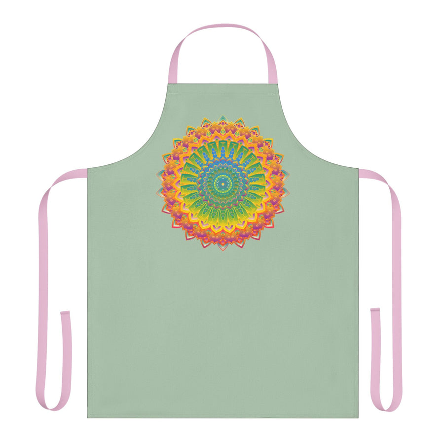 Sage Green Mandala Art Apron - Kitchen Decor All Over Prints - Blululi