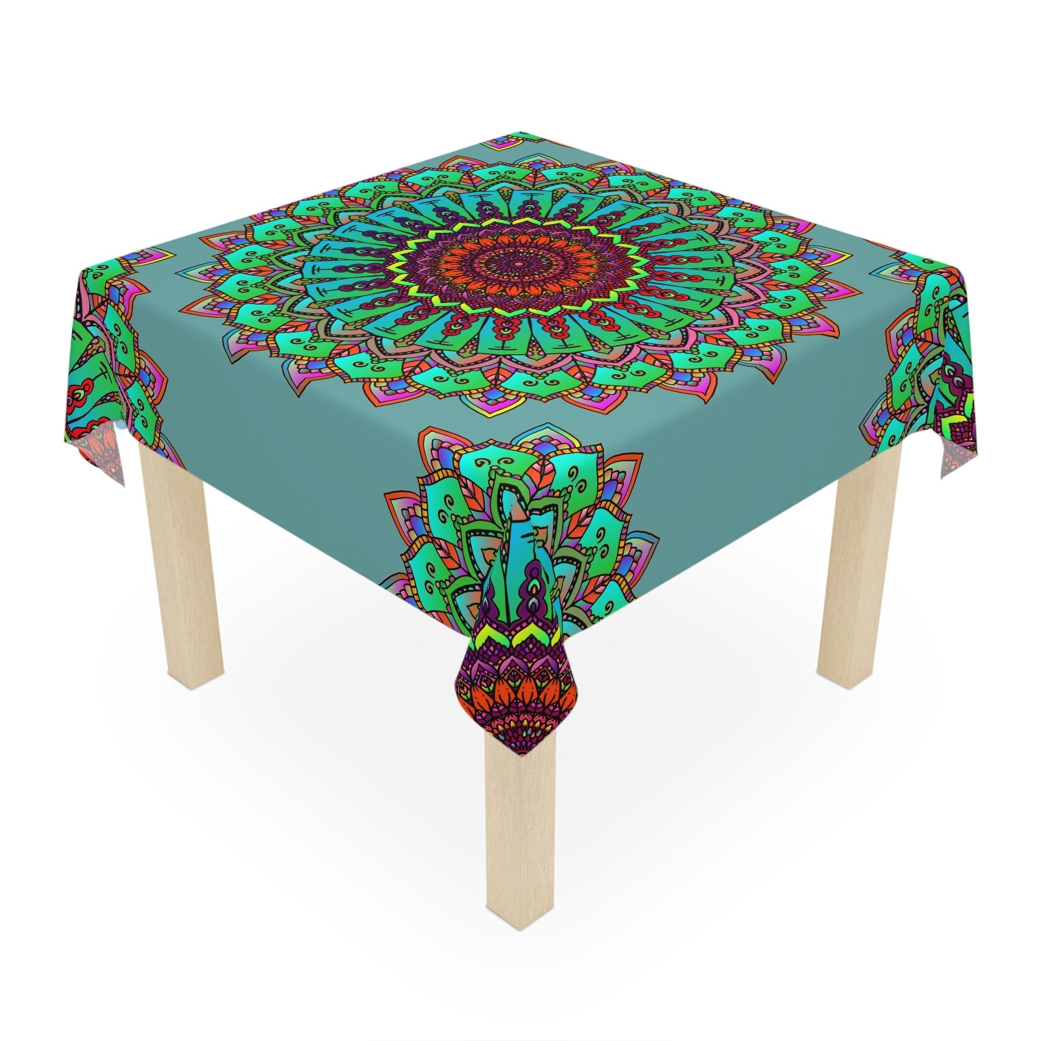 Sage Green Mandala Tablecloth - Boho Decor Home Decor - Blululi