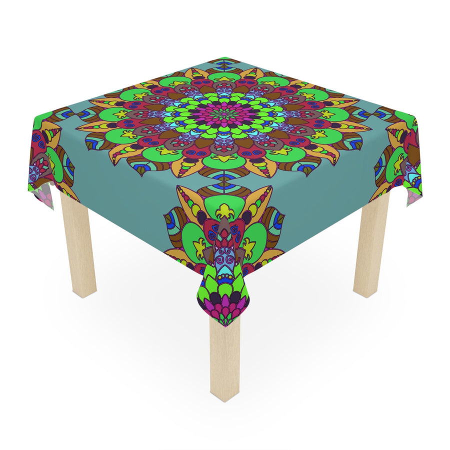Sage Green Mandala Tablecloth - Intricate Design Home Decor - Blululi