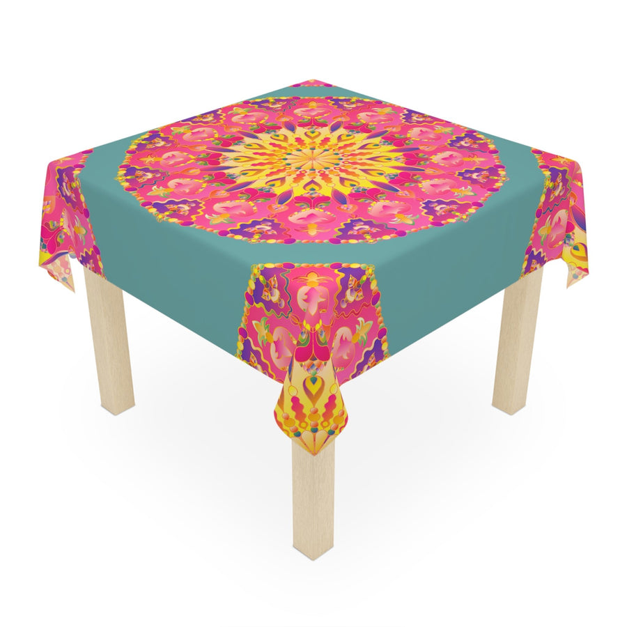 Sage Green Mandala Tablecloth - Intricate Design Home Decor - Blululi