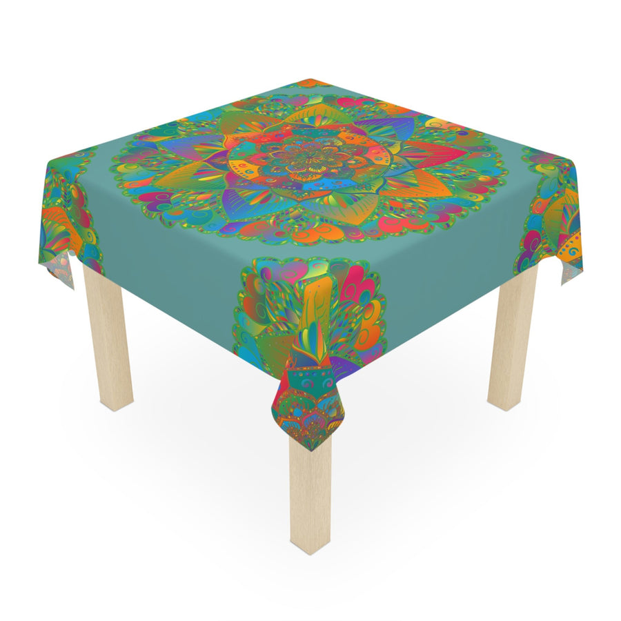 Sage Green Mandala Tablecloth - Intricate Design Home Decor - Blululi