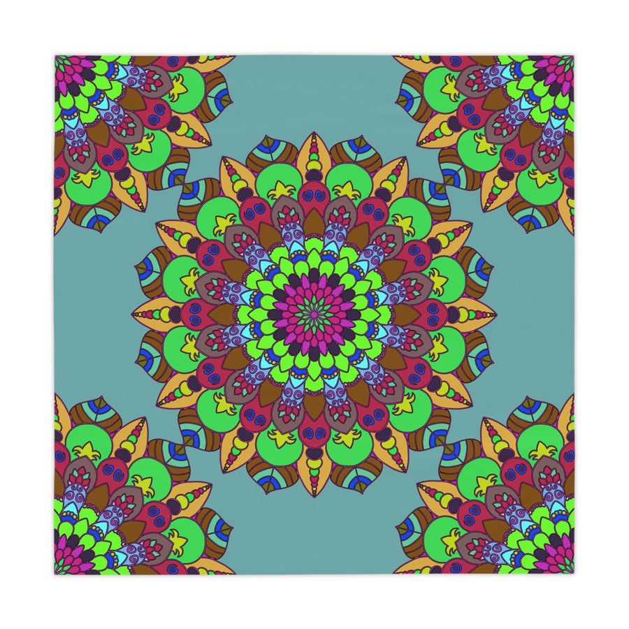 Sage Green Mandala Tablecloth - Intricate Design Home Decor - Blululi
