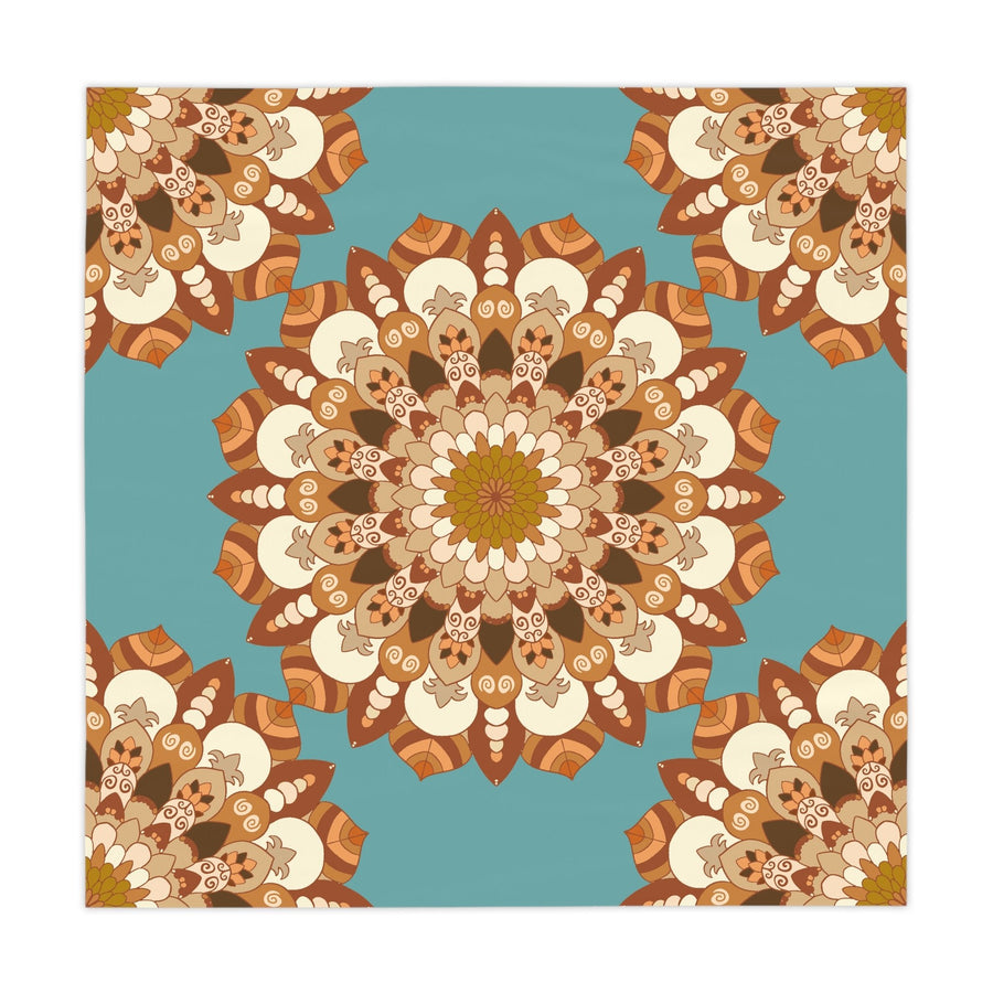 Sage Green Mandala Tablecloth - Intricate Floral Design Home Decor - Blululi