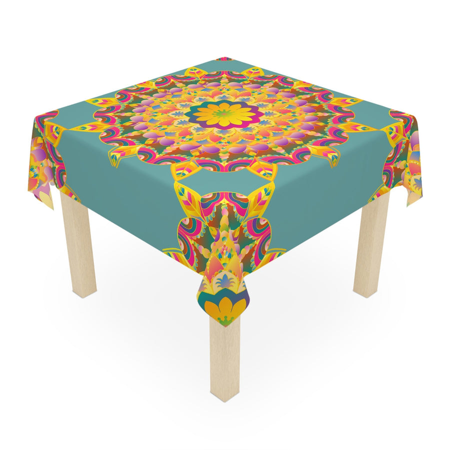 Sage Green Mandala Tablecloth - Vibrant & Intricate Home Decor - Blululi