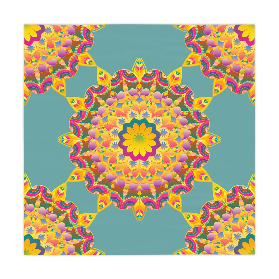 Sage Green Mandala Tablecloth - Vibrant & Intricate Home Decor - Blululi