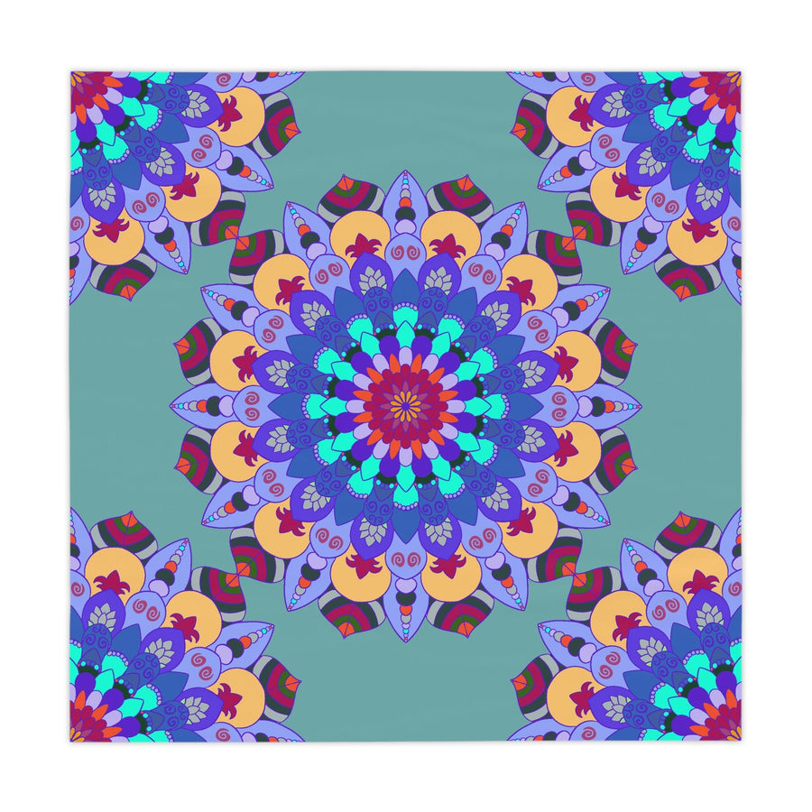 Sage Green Mandala Tablecloth - Vibrant & Intricate Home Decor - Blululi