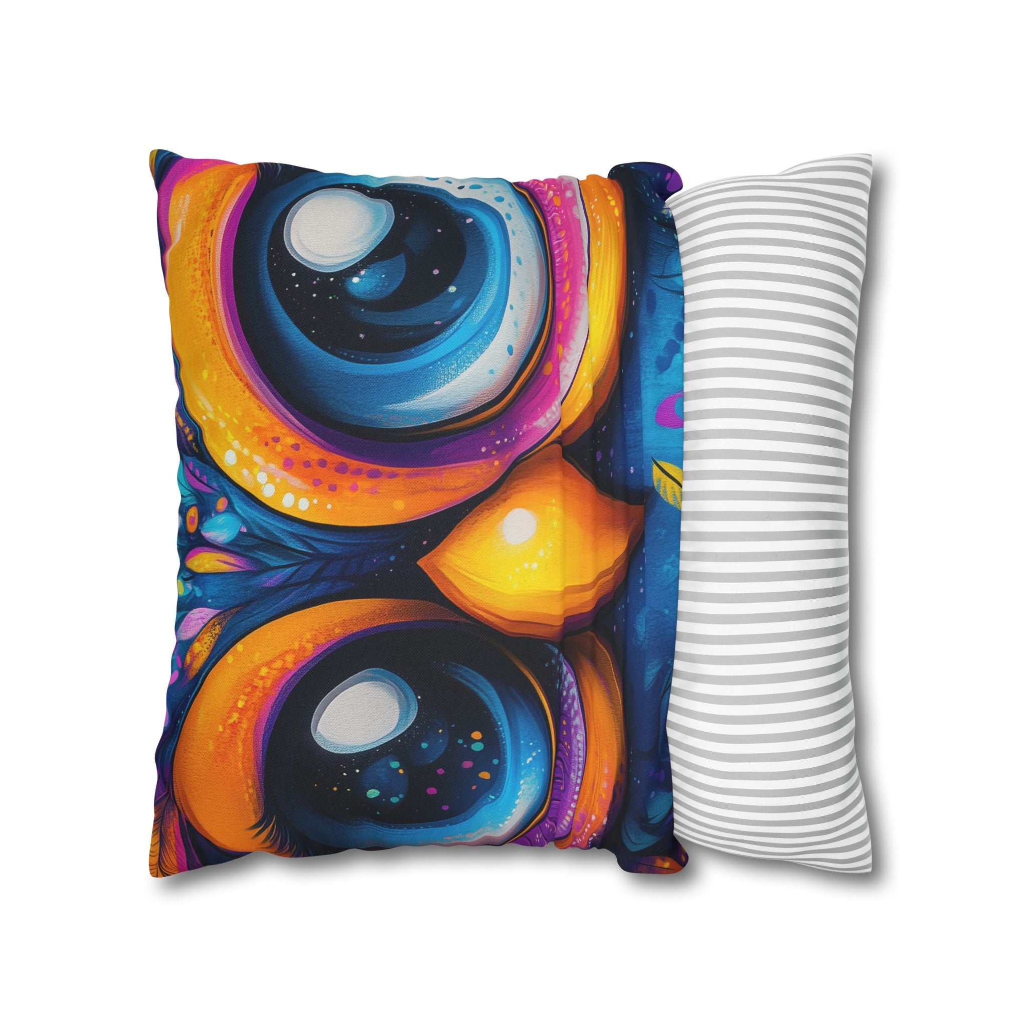 Square Pillowcase - Cute Colorful Howl Design for Nature Inspired Lifestyle Home Decor - Blululi