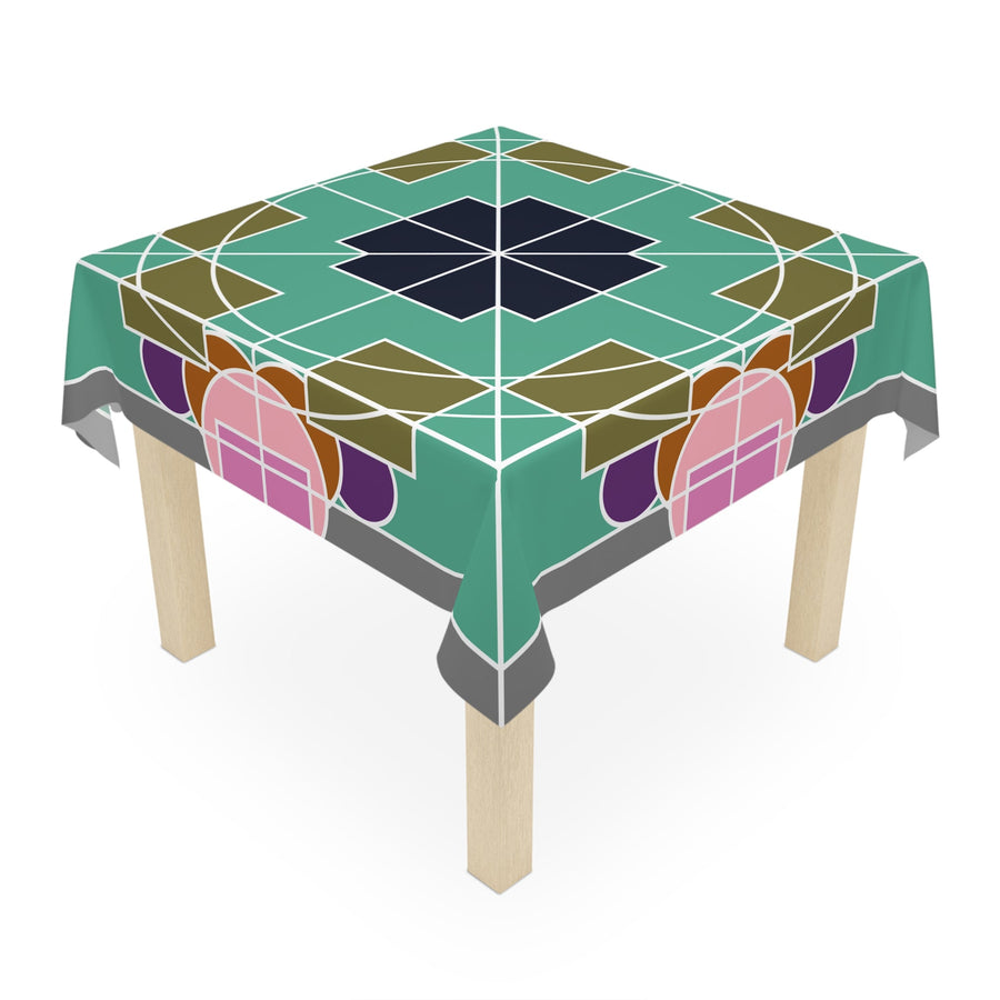 Tablecloth with Original Fine Art Drawn by Hand, Square - Blululi