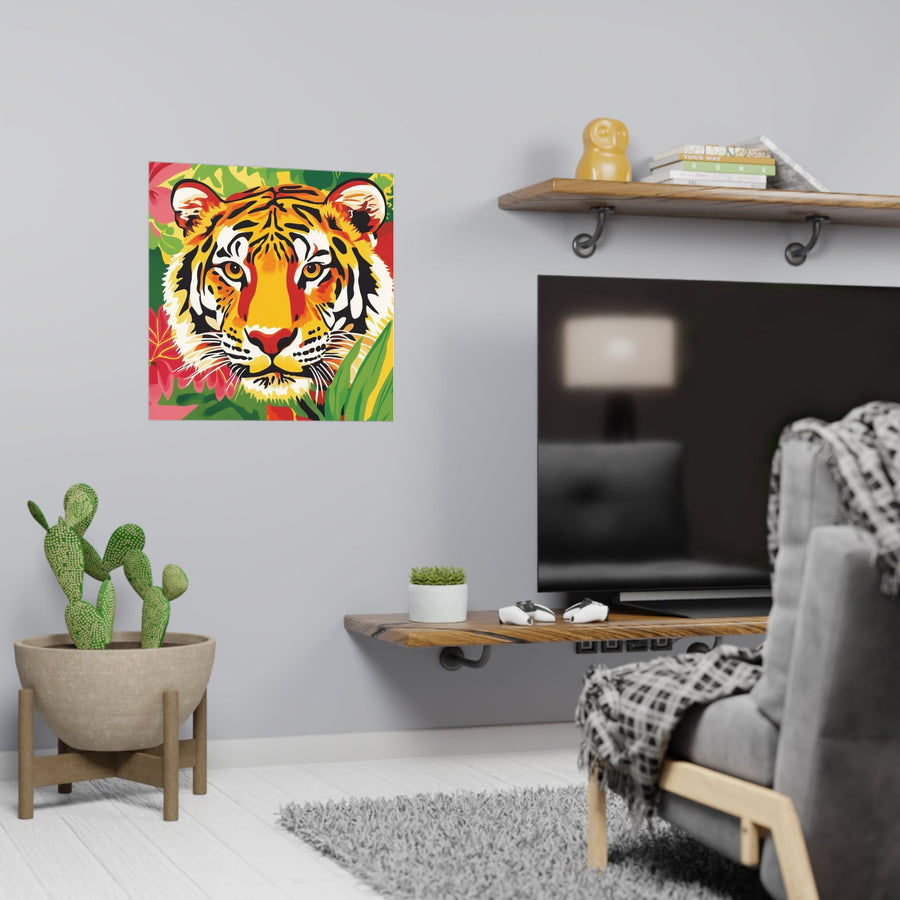 Tiger Face Poster - Savanna Wildlife Art Poster - Blululi