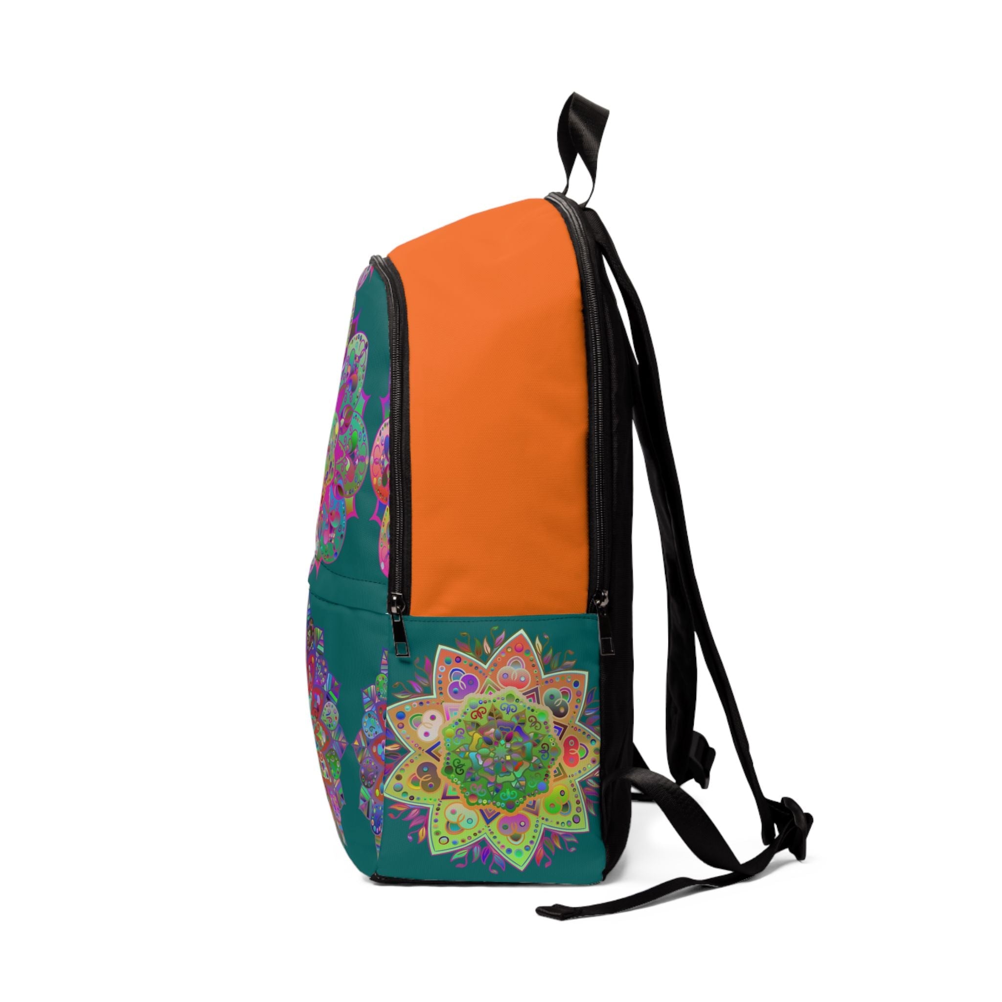 Colorful Handmade Mandala Design Fabric Backpack showcasing vibrant art and functionality, perfect for daily use.