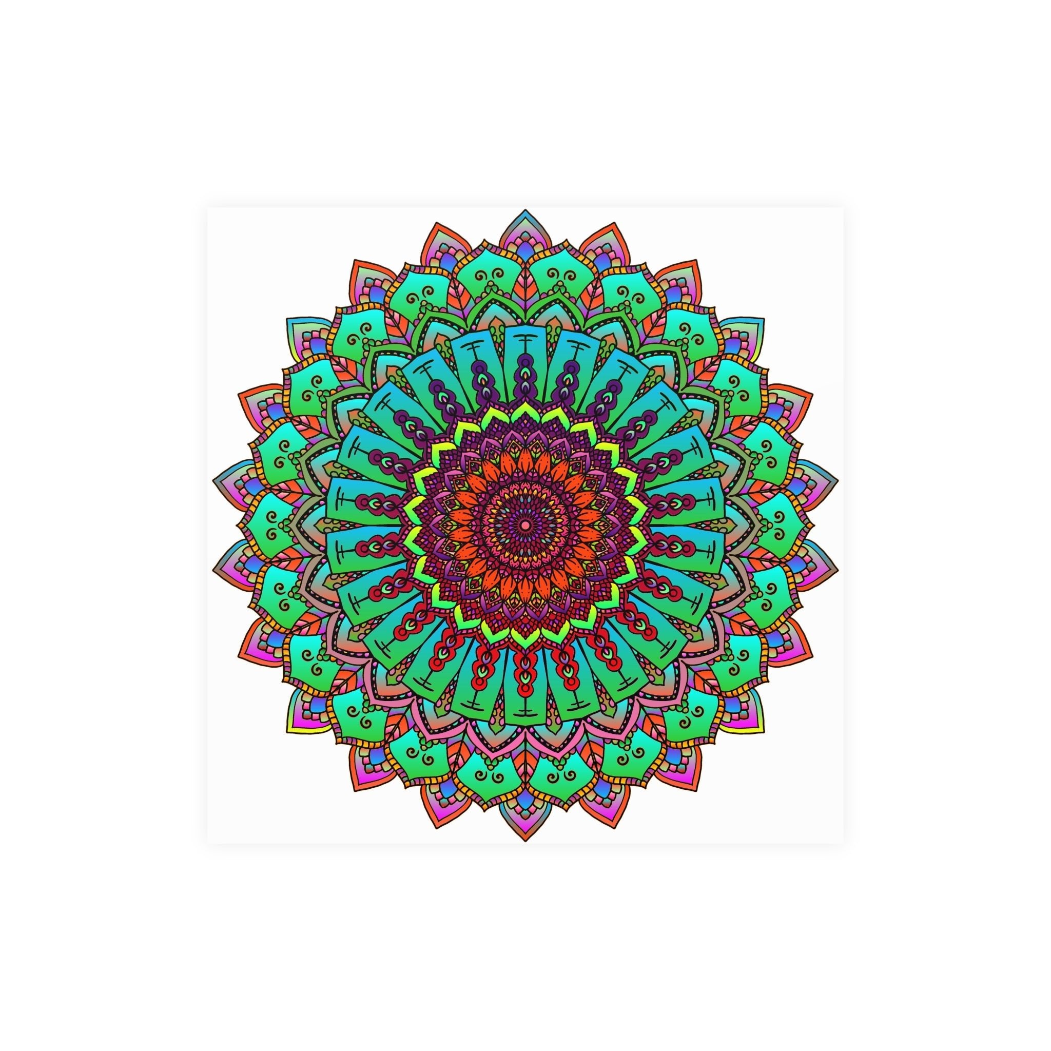 Vibrant Hand - Drawn Mandala Poster Art Poster - Blululi