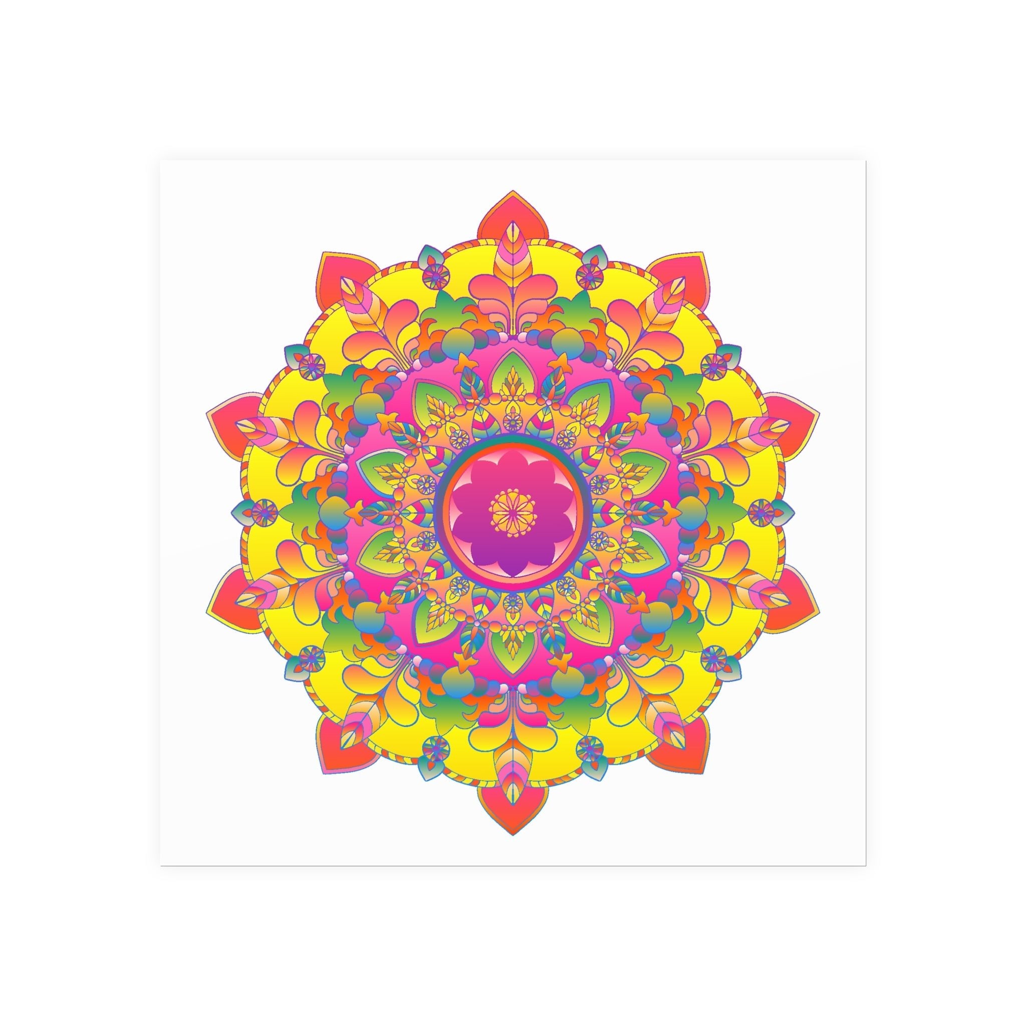 Vibrant Mandala Art Print - Colorful Floral Design Poster - Blululi