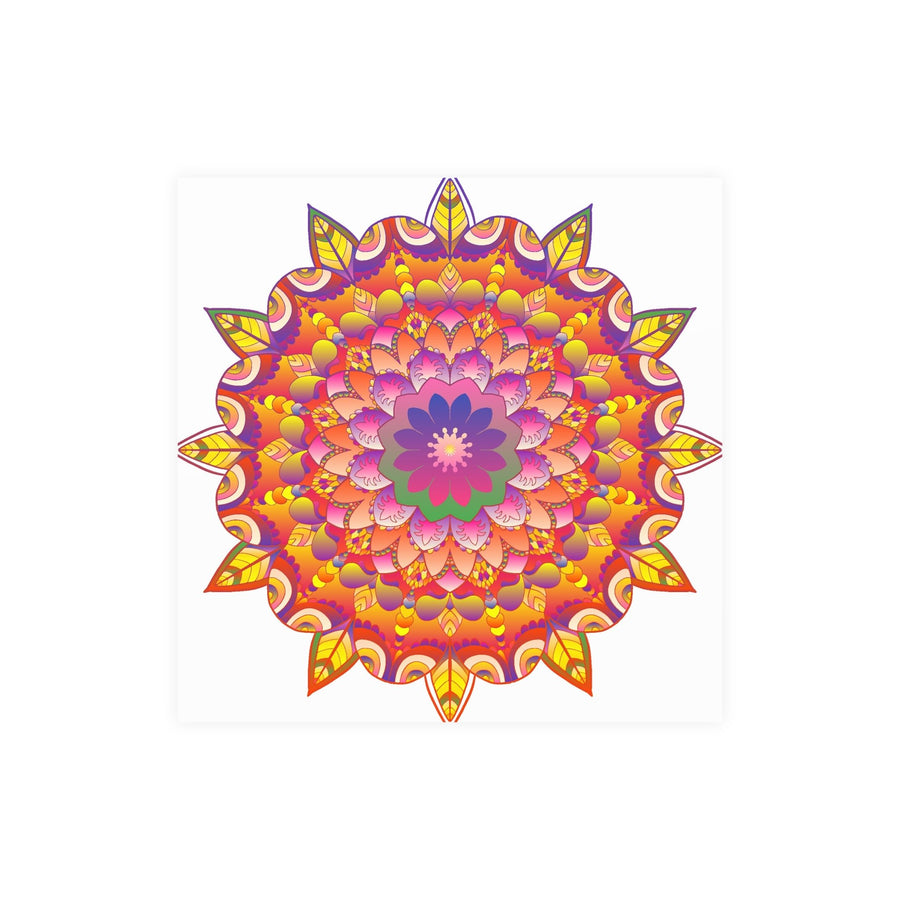 Vibrant Mandala Art Print - Colorful Flower Design Poster - Blululi