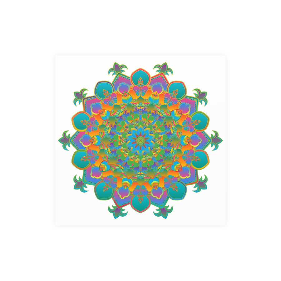 Vibrant Mandala Art Print - Colorful Geometric Design Poster - Blululi