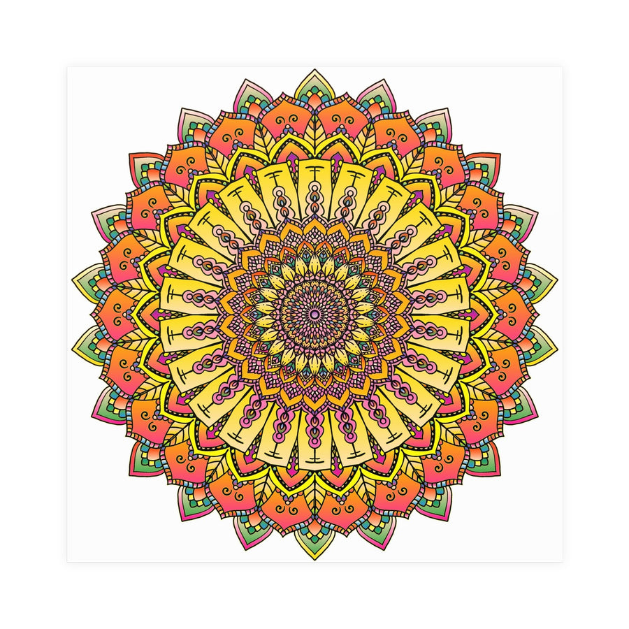 Vibrant Mandala Art Print - Colorful & Intricate Poster - Blululi