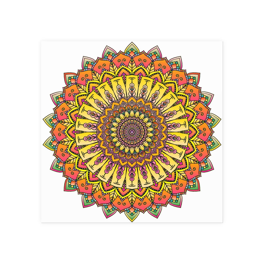 Vibrant Mandala Art Print - Colorful & Intricate Poster - Blululi