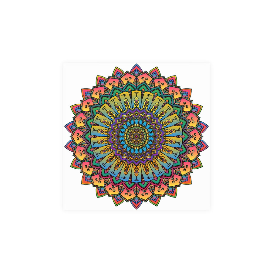 Vibrant Mandala Art Print - Geometric Design Poster - Blululi