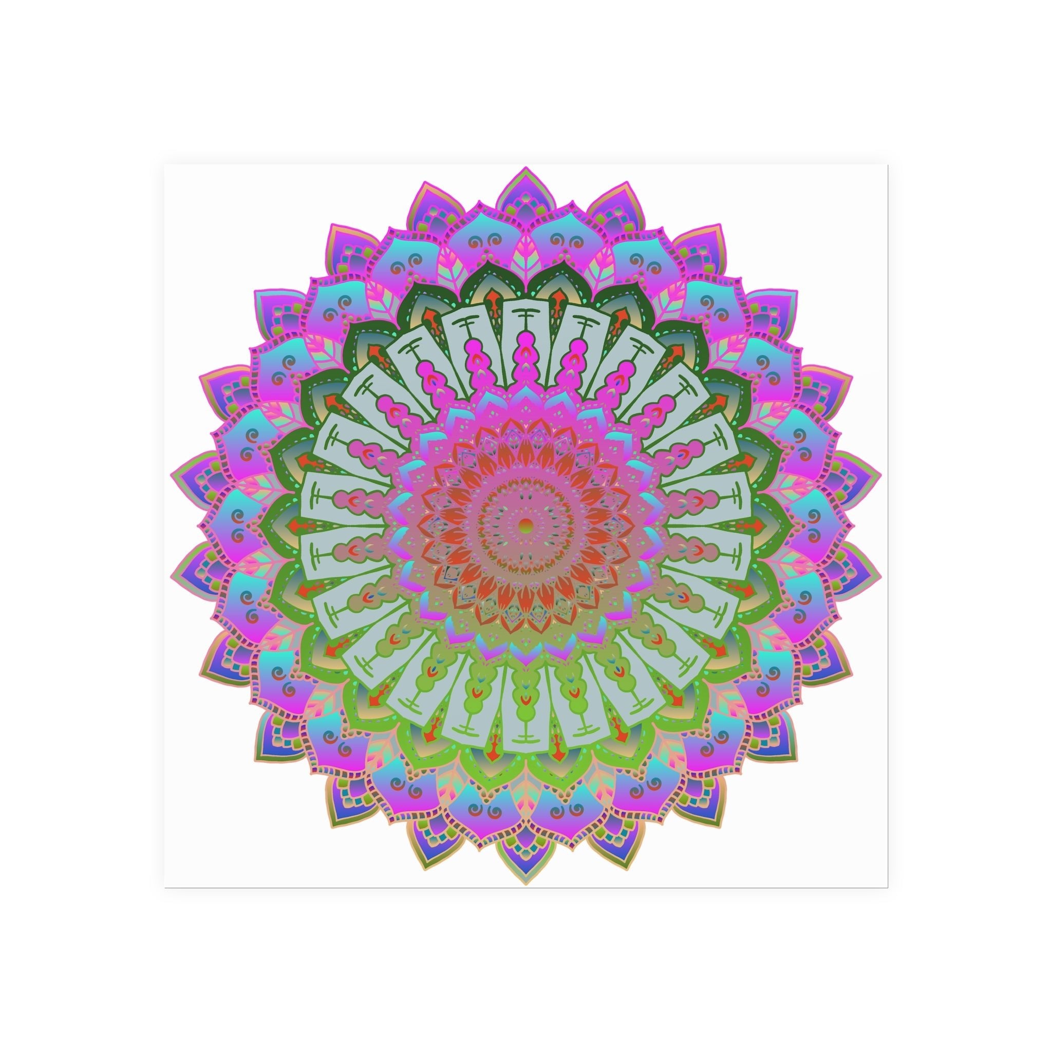 Vibrant Mandala Art Print - Intricate Design Poster - Blululi