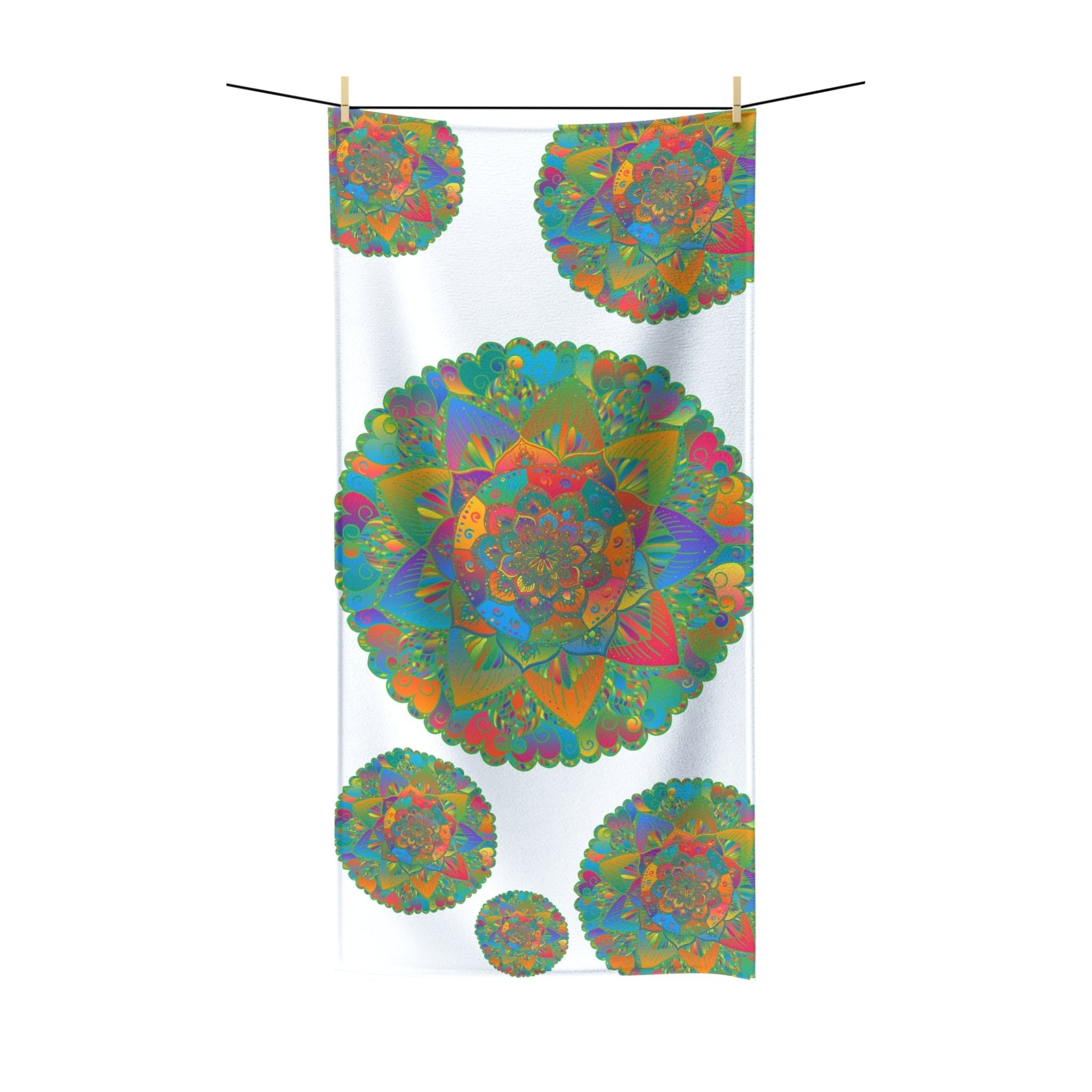 Vibrant Mandala Bath Towel - Green & Colorful Home Decor - Blululi