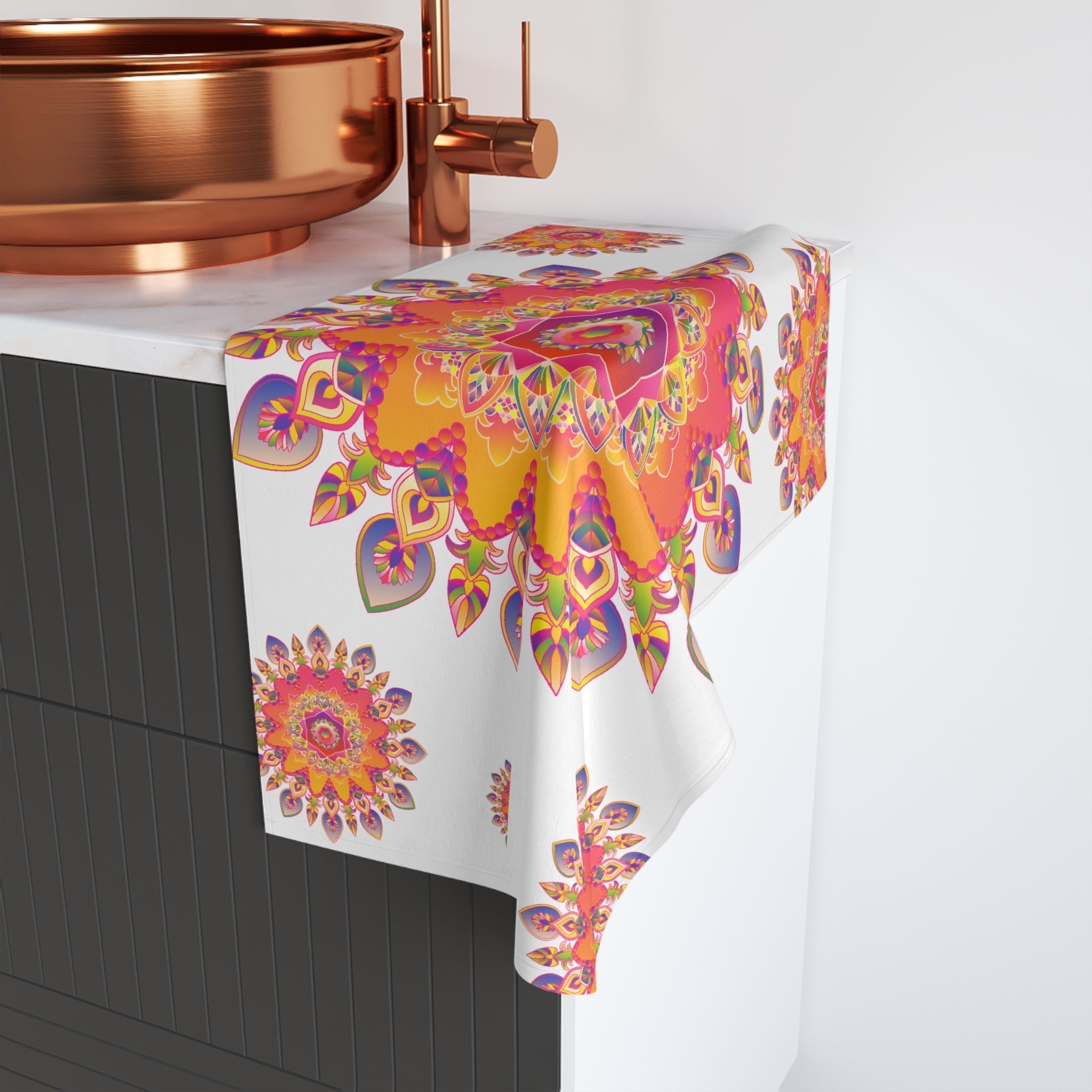 Vibrant Mandala Hand Towel - Colorful & Intricate Home Decor - Blululi