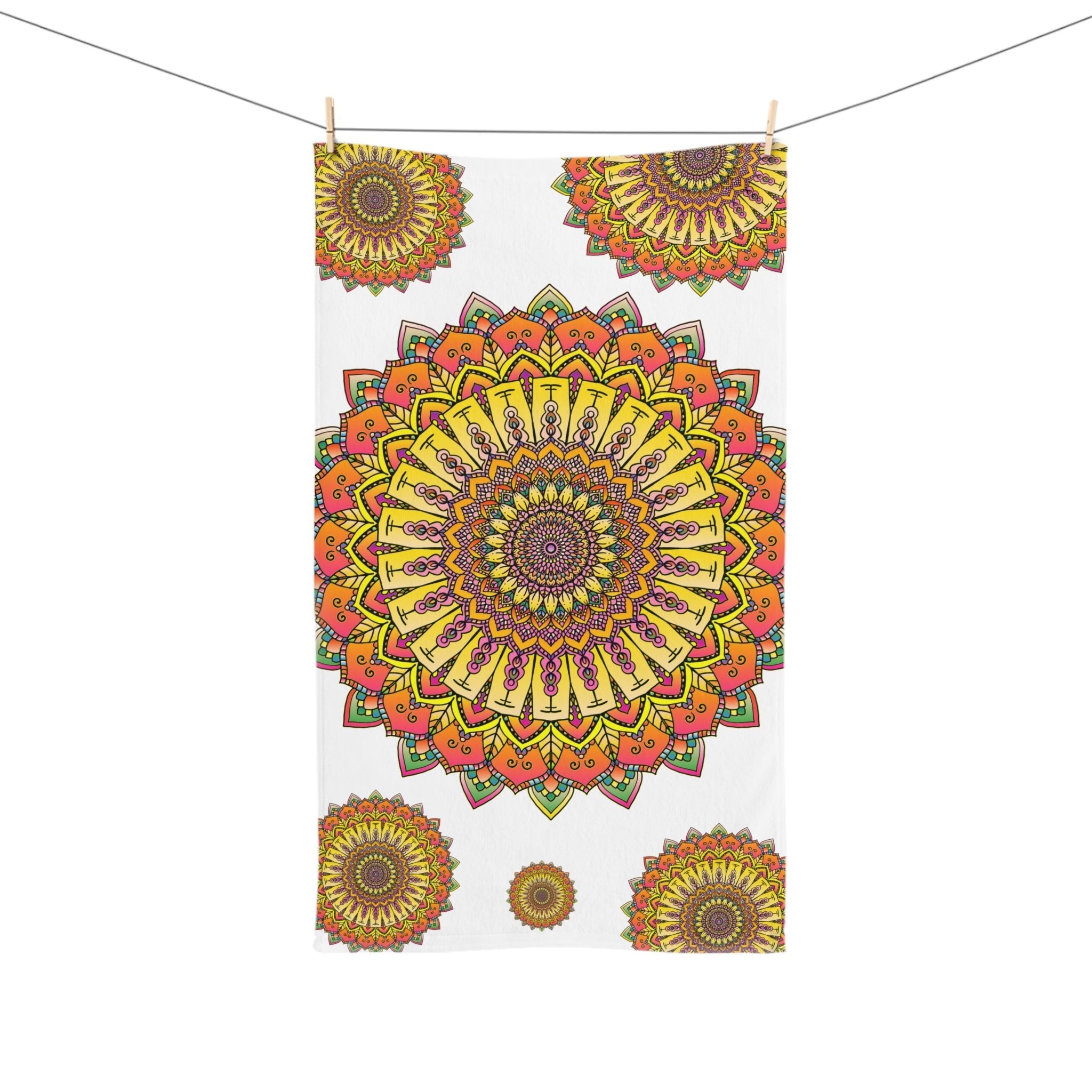 Vibrant Mandala Hand Towel - Colorful & Stylish Home Decor - Blululi