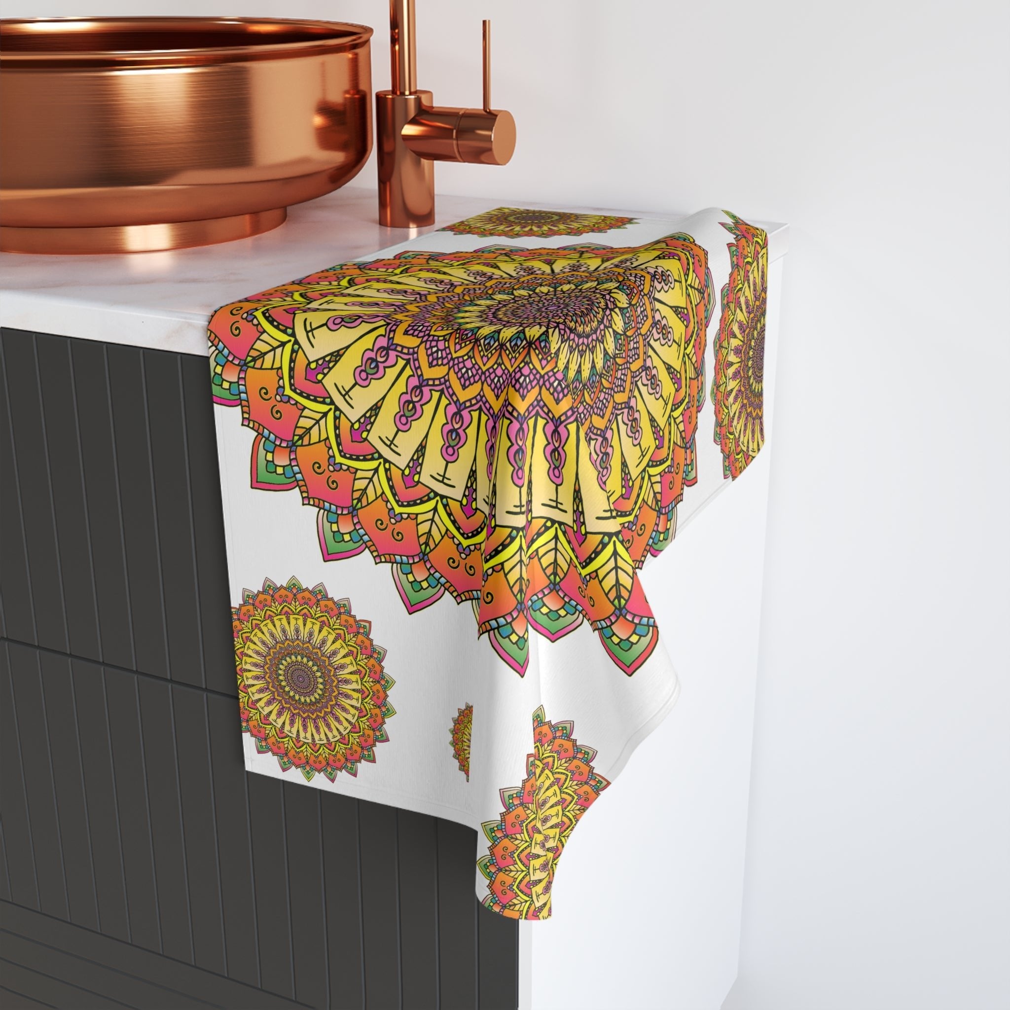 Vibrant Mandala Hand Towel - Colorful & Stylish Home Decor - Blululi