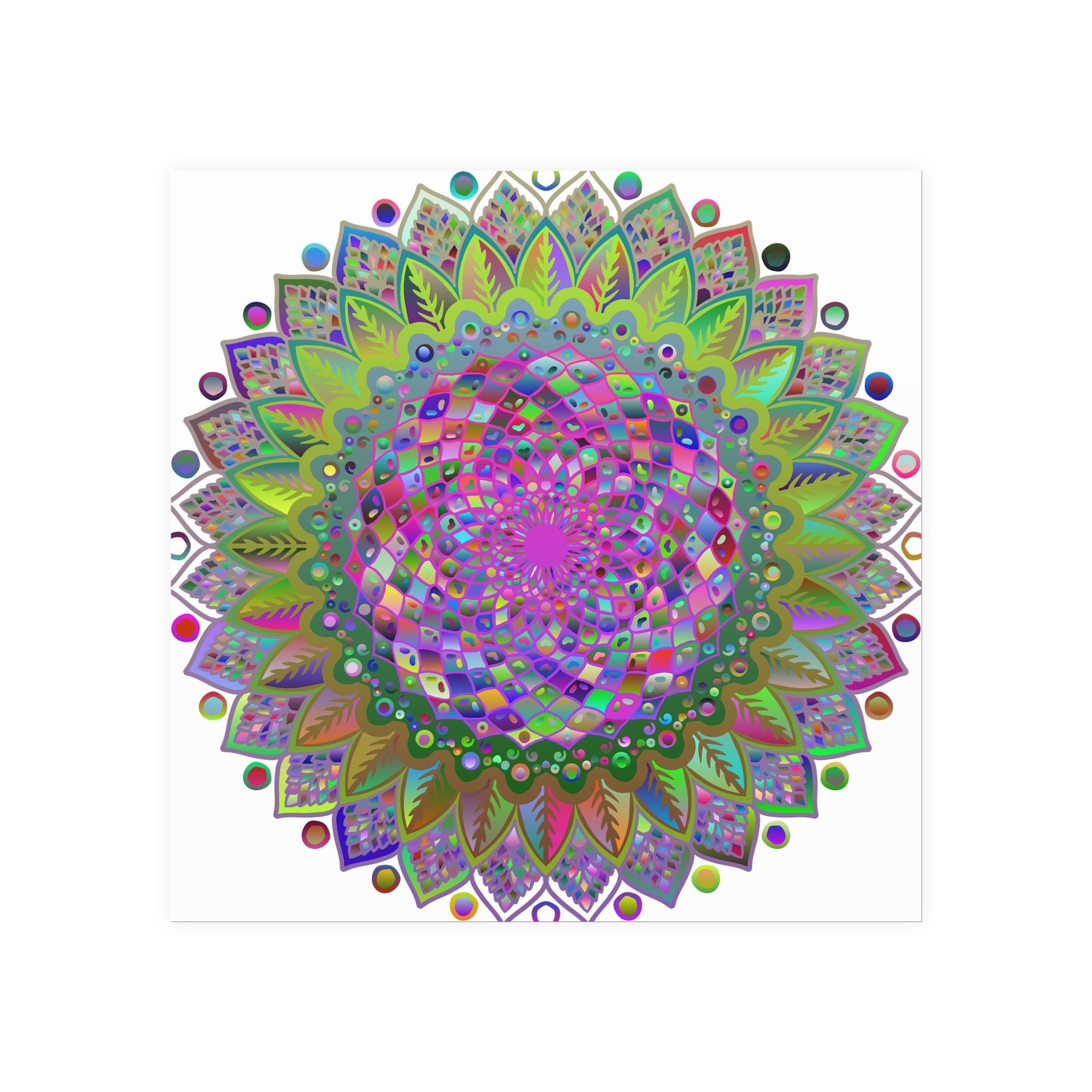 Vibrant Mandala Poster - Colorful Art Print Poster - Blululi