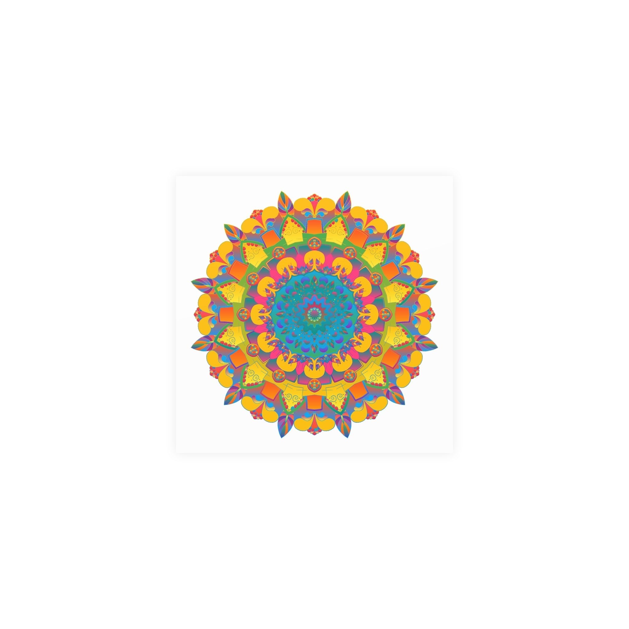 Vibrant Mandala Poster - Colorful Circular Art Poster - Blululi