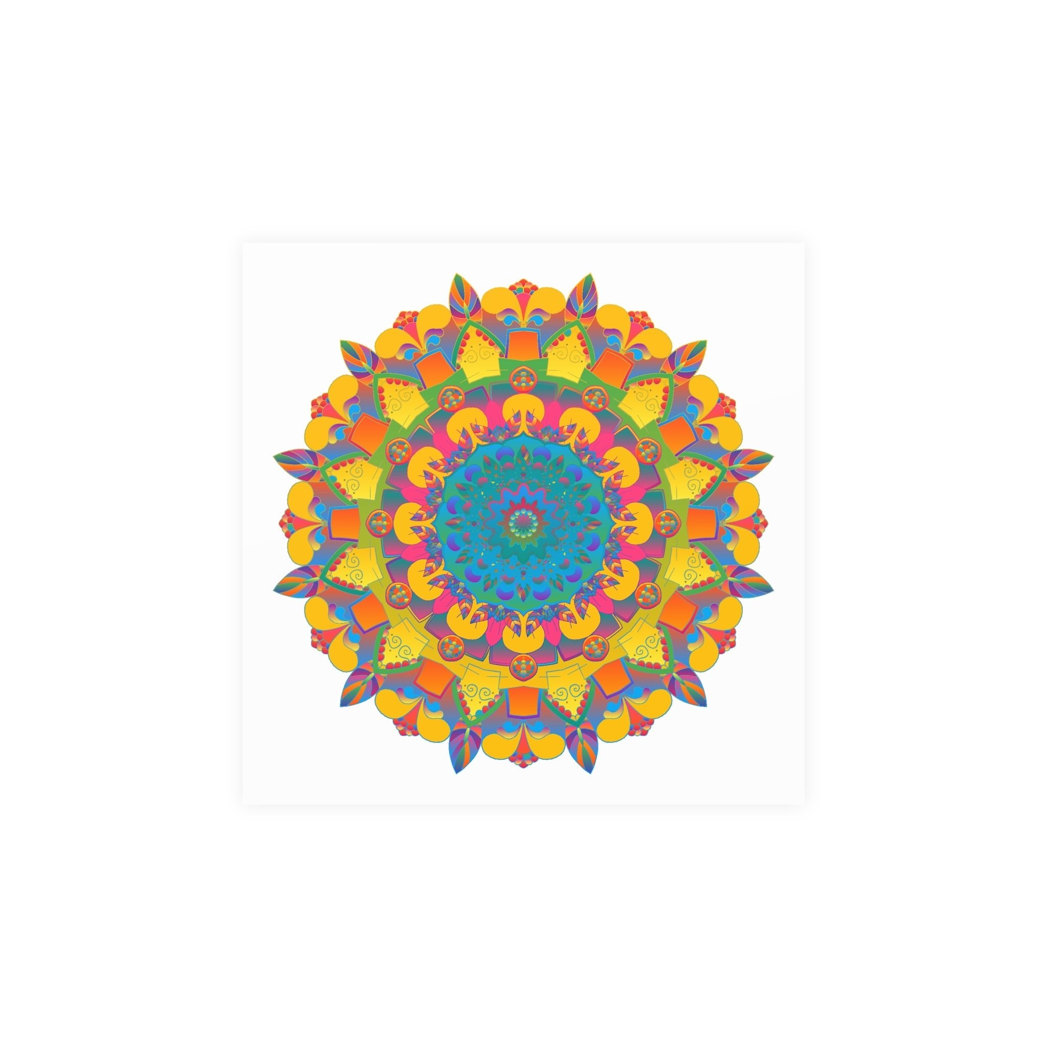 Vibrant Mandala Poster - Colorful Circular Art Poster - Blululi