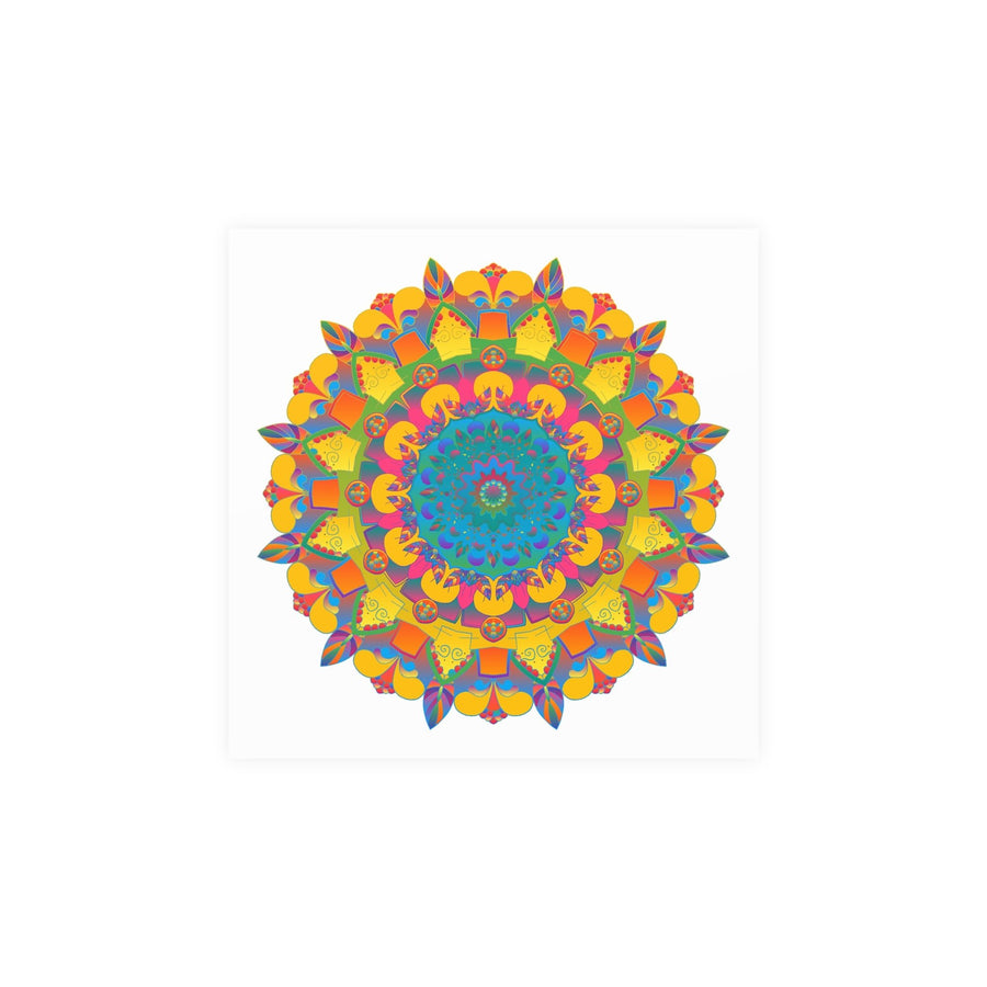Vibrant Mandala Poster - Colorful Circular Art Poster - Blululi