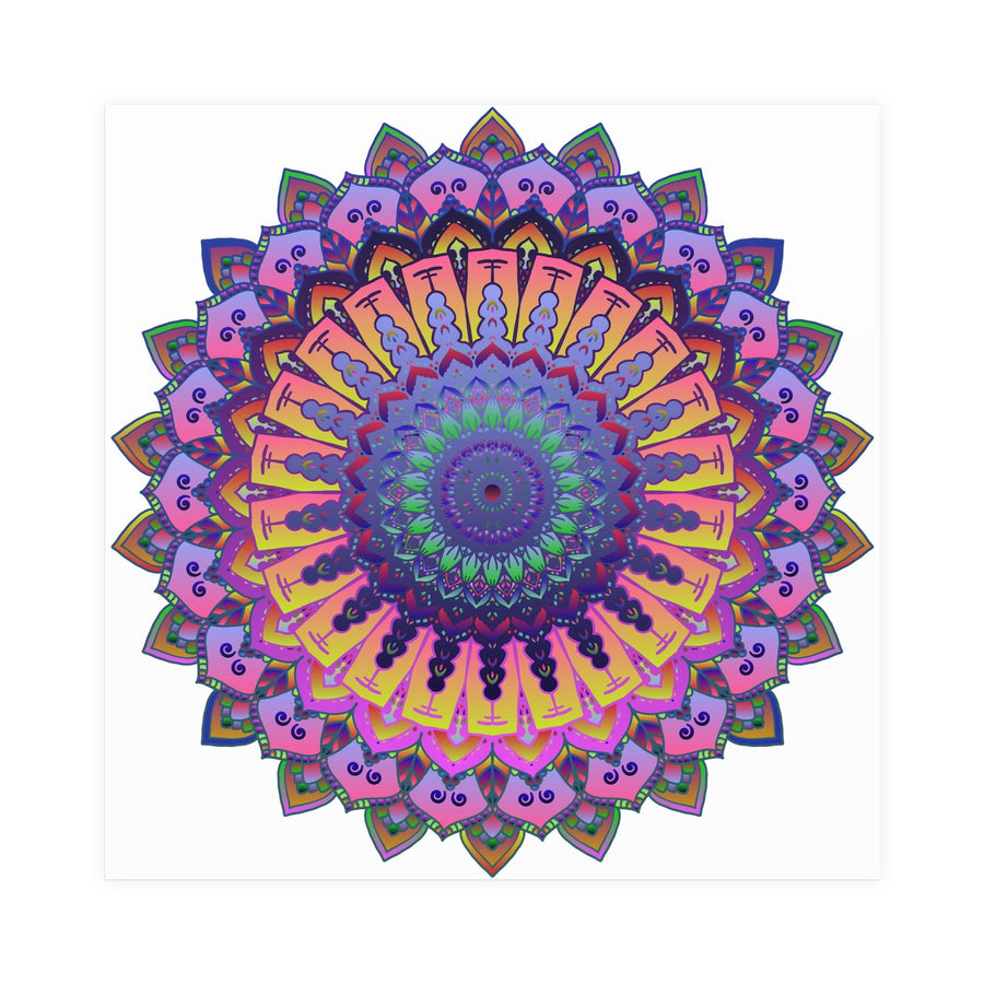 Vibrant Mandala Poster - Colorful Floral Art Poster - Blululi