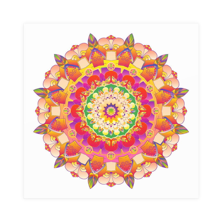 Vibrant Mandala Poster - Colorful Floral Art Poster - Blululi