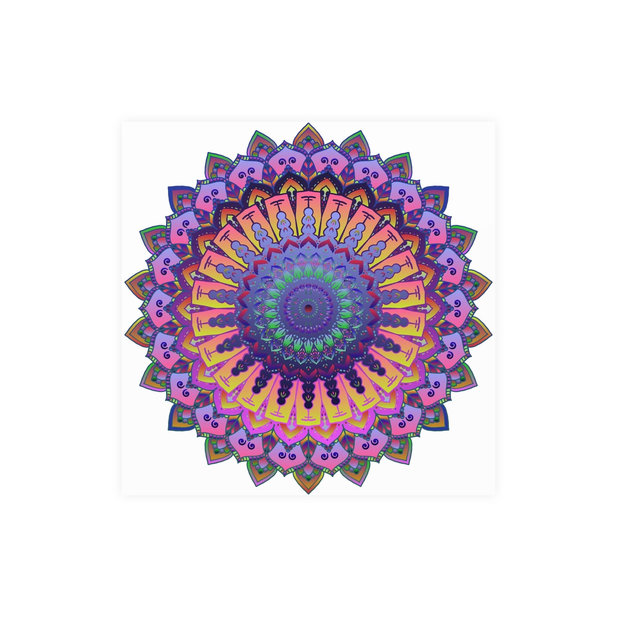Vibrant Mandala Poster - Colorful Floral Art Poster - Blululi