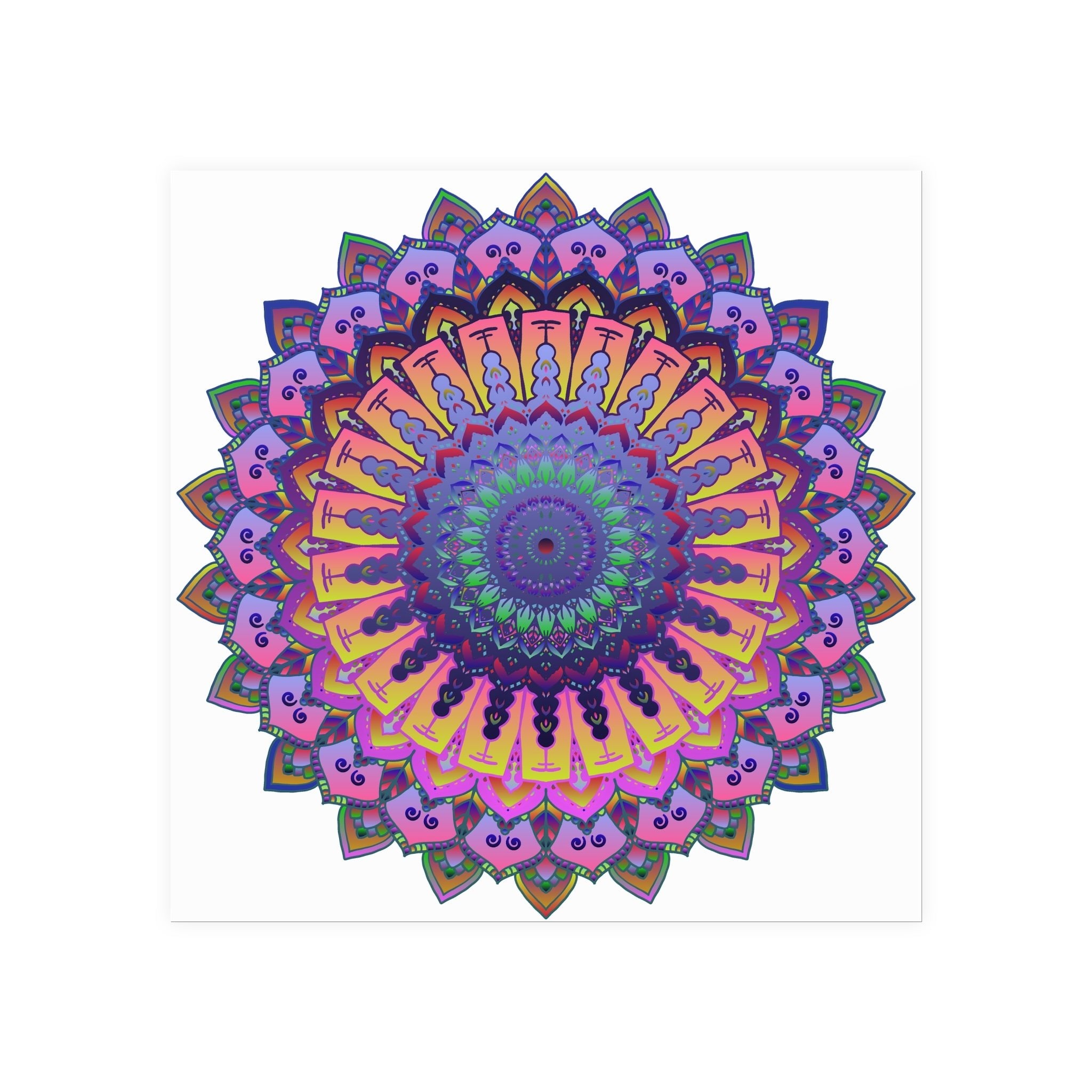 Vibrant Mandala Poster - Colorful Floral Art Poster - Blululi
