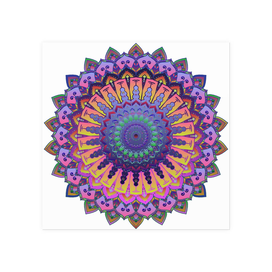 Vibrant Mandala Poster - Colorful Floral Art Poster - Blululi