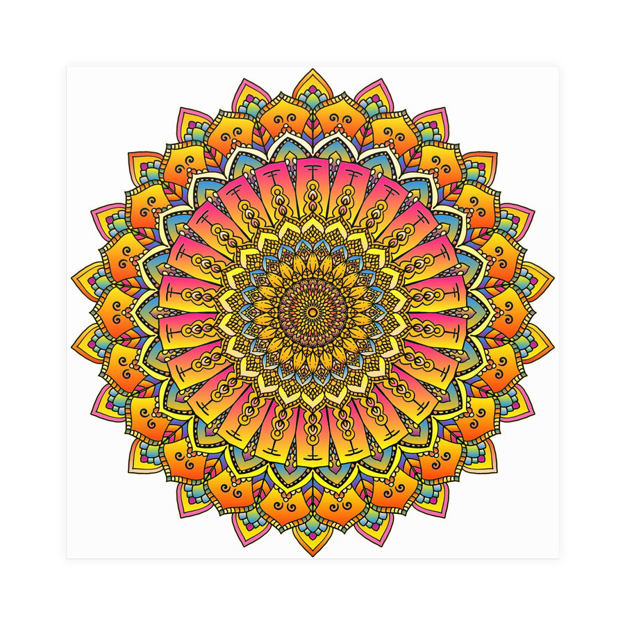Vibrant Mandala Poster - Colorful & Intricate Poster - Blululi