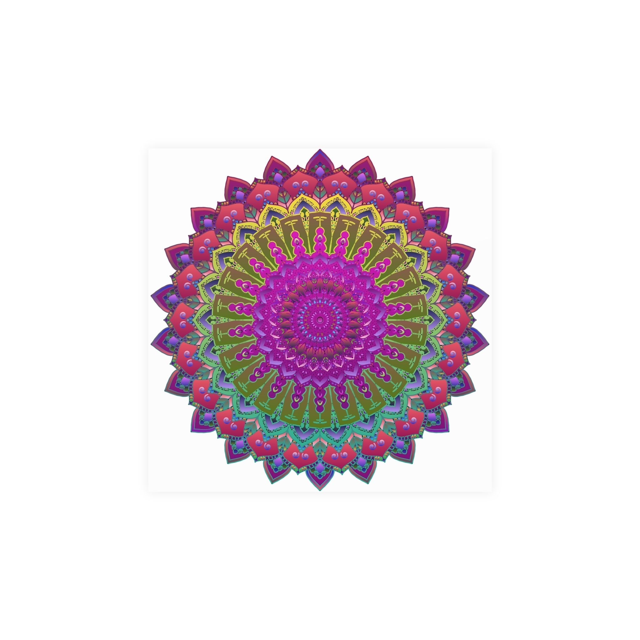 Vibrant Mandala Poster - Geometric Art Print Poster - Blululi